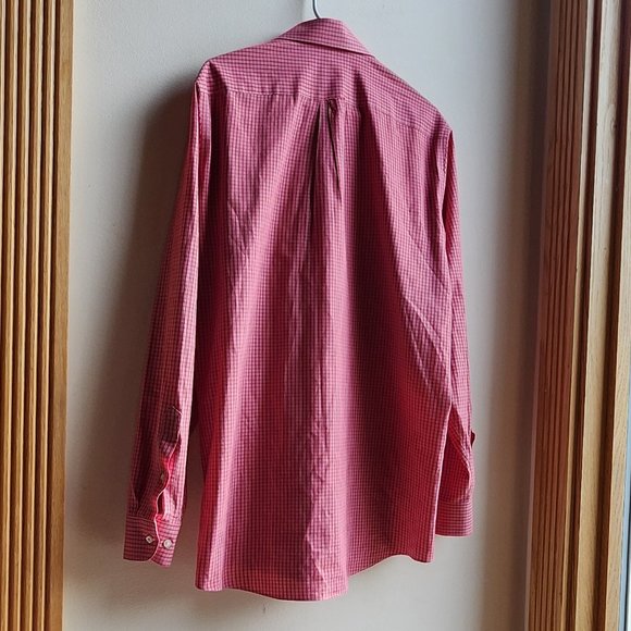 Stafford Red Check Button Down Shirt Size Large - Picture 13 of 16
